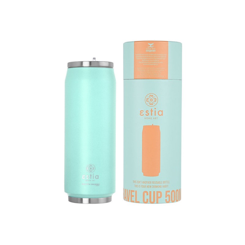 Estia Travel Cup Save The Aegean Ποτήρι Θερμός 500ml Bermuda Green (01-9786)